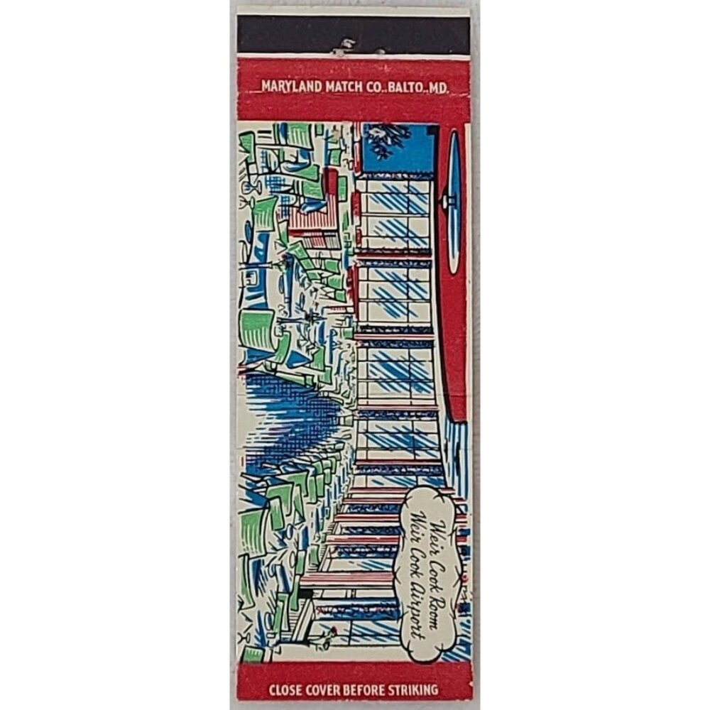 Matchbook Cover Weir Cook Airport Room Indianapolis Indiana Dining Room Art